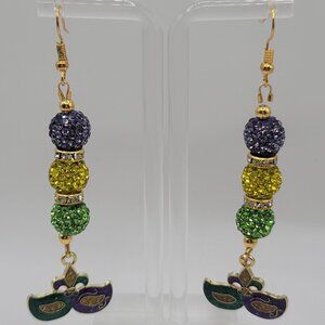 Handmade Mardi Gras Mask Earrings
